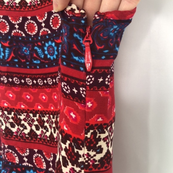 HOLLISTER Abercrombie & Fitch Halter Red/Blue Floral Mini Dress Size L - Picture 6 of 13